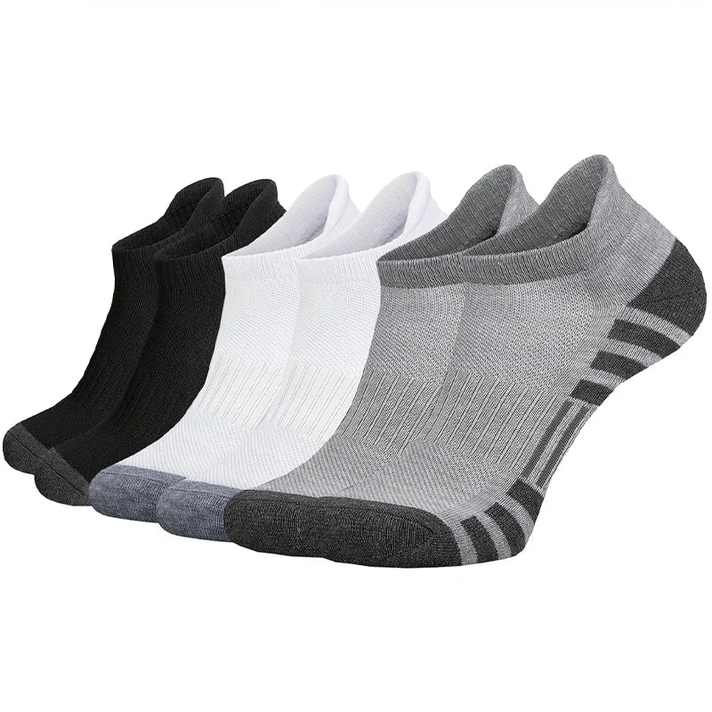 3 Pairs Ankle Athletic Running Socks Cushioned  Breathable Low Cut Sports Tab Socks For Men And Women